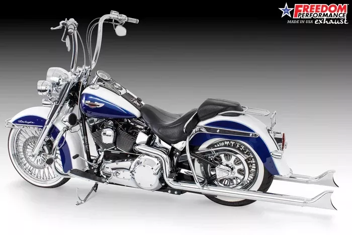 FREEDOM SHARKTAIL TRUE DUAL EXHAUST HARLEY DAVIDSON SOFTAILS 86-17