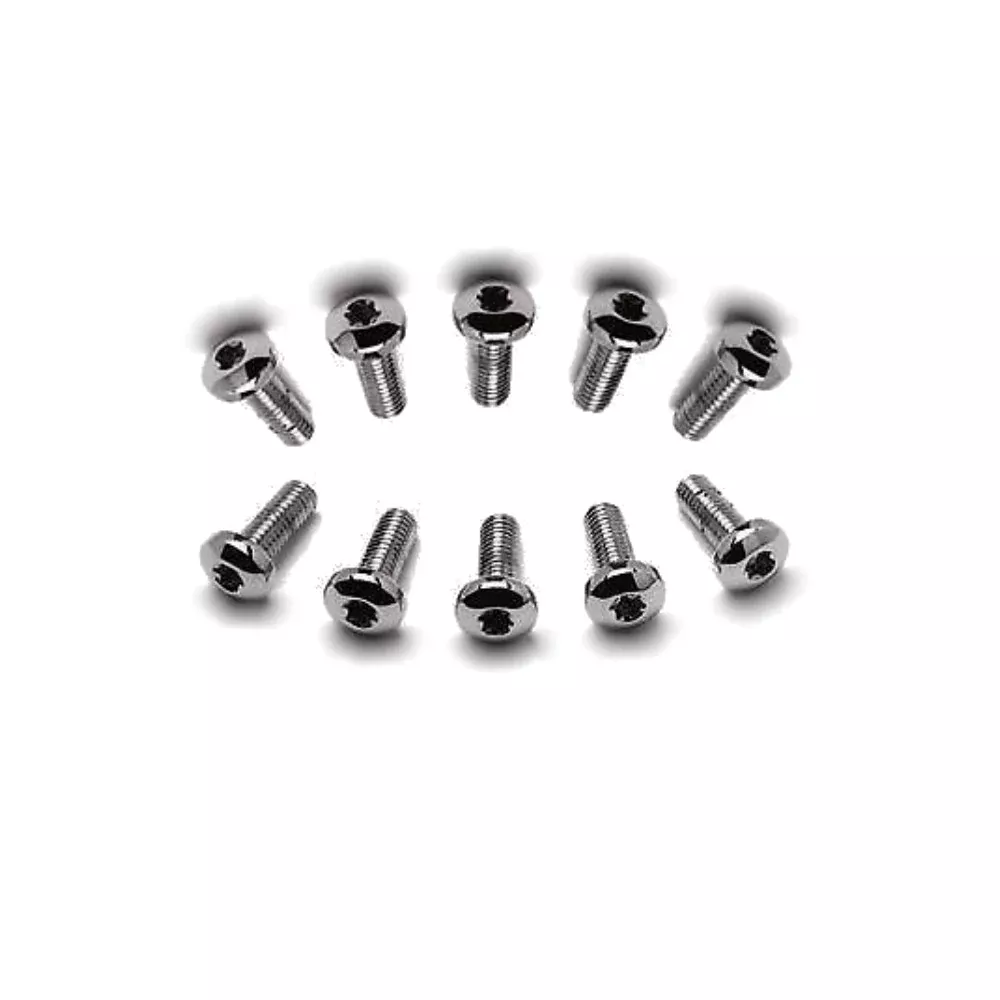 Front & Rear Chrome Plated Grade 8 Torx Rotor Bolts Harley 8793-5 & 9818-5