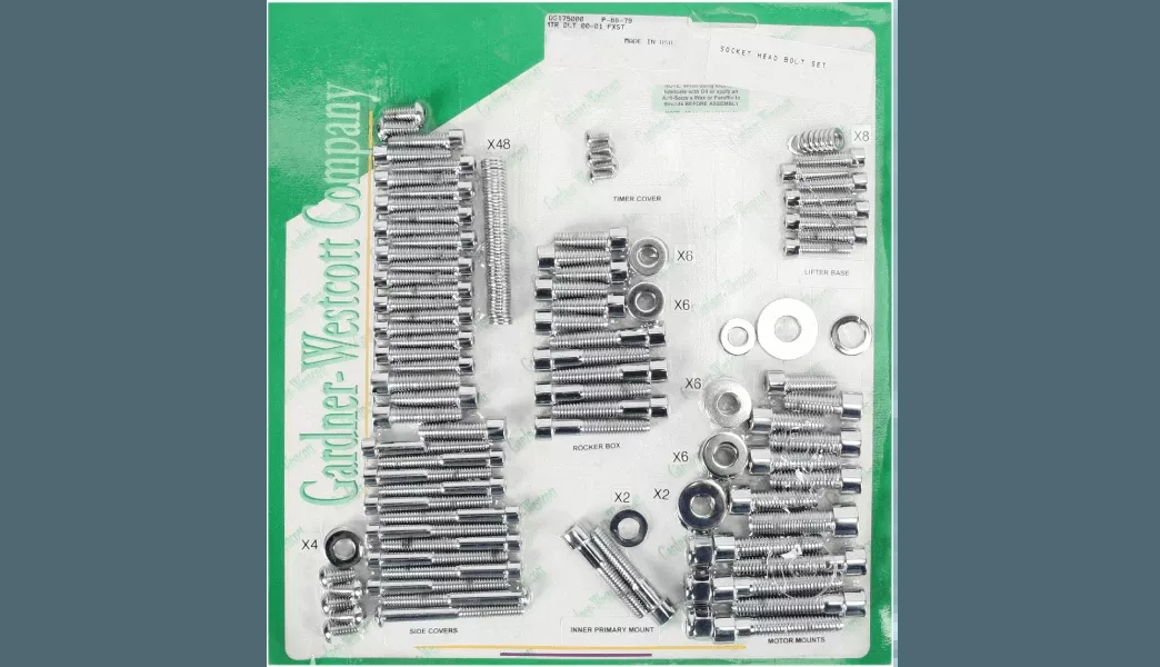 Gardner Wescott Harley Davidson Softail Twin Cam Bolt Kit - Chrome
