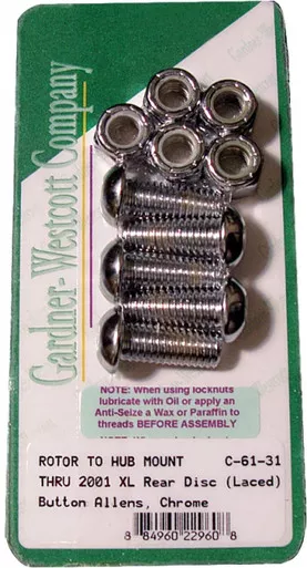 Gardnerwestcott Rear Brake Rotor Allen Bolts (Chrome) - C-61-31