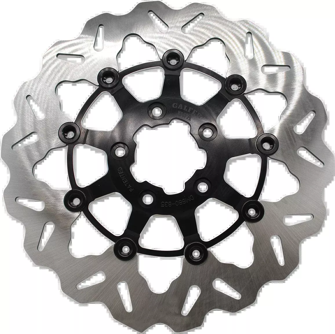 GBrakes Front Wave Rotor - Black Carrier - DF835CW-C