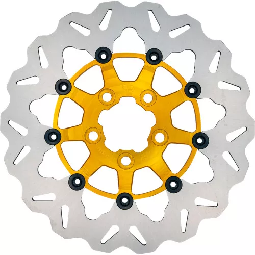 GBrakes Rear Wave Brake Rotor for 2008-2024 Harley Touring - Gold
