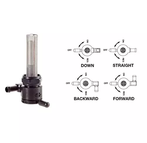 Golan Products Click-Slick Petcock - 22mm - Backward Facing - Black