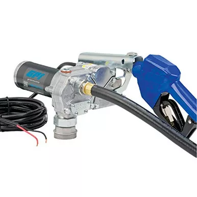GPI M-150S Fuel Transfer Pump, Auto Shut-Off Nozzle, 15 GPM Fuel Pump, 12′ Hose