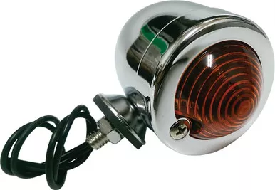 Harddrive Chrome Bullet Marker Light Amber Lens Single Filament – 28002