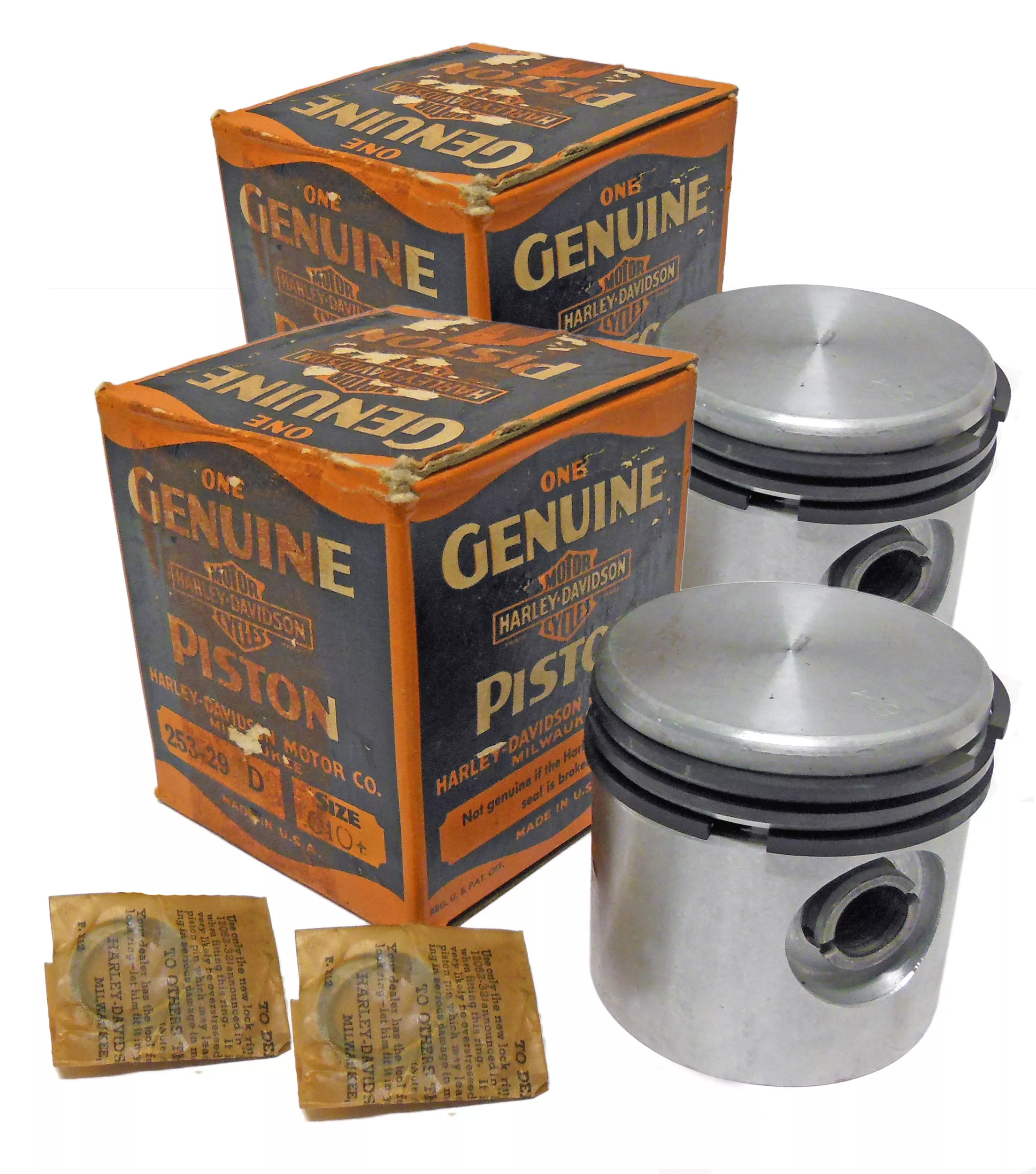 Harley-Davidson Piston Set with RingsWWII Era Parts | 253-29D (+.010) | 2 Pistons