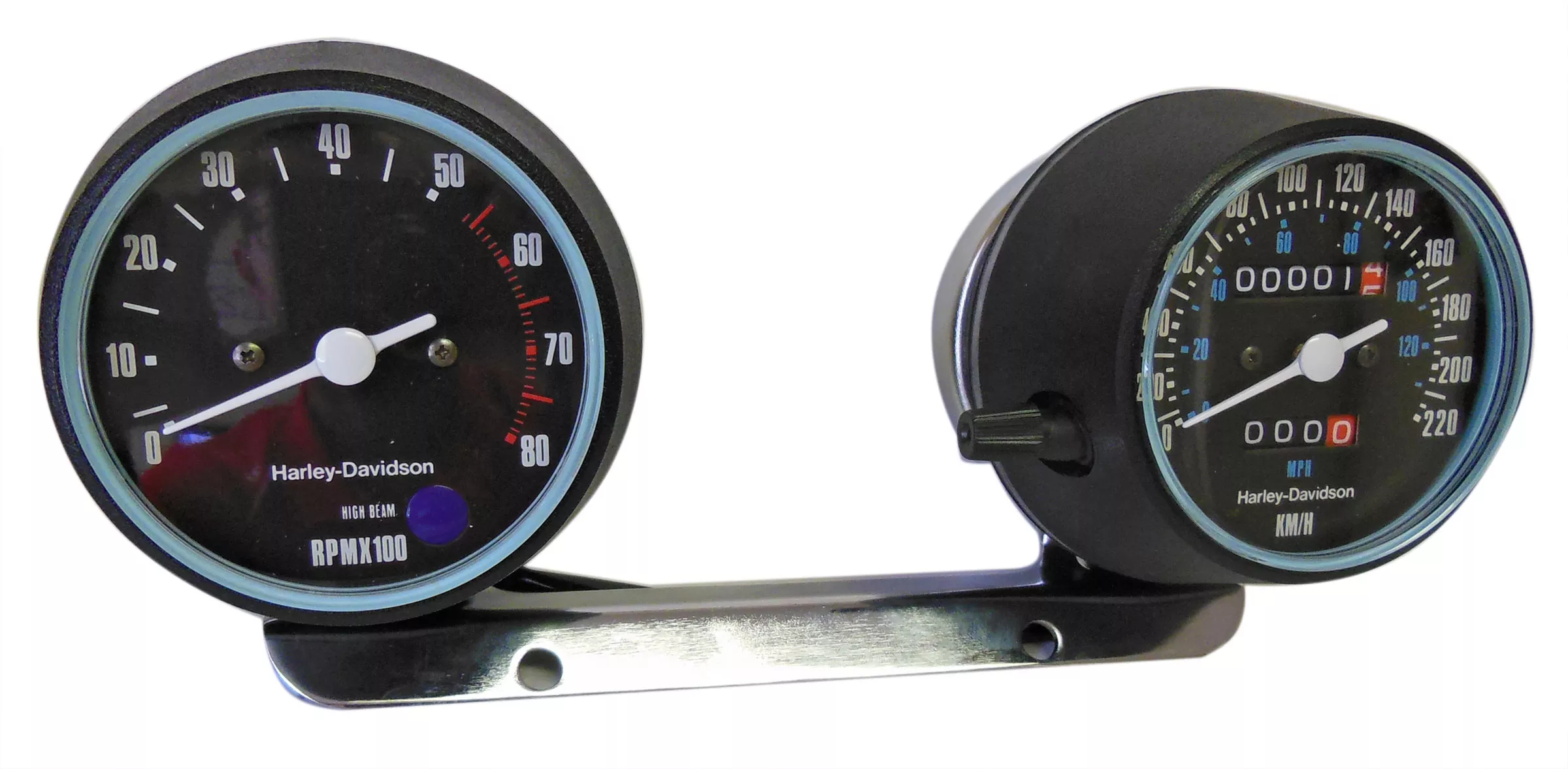 Harley-Davidson Tach & SpeedometerFor Ironhead FXR, and FXRS | KM/H