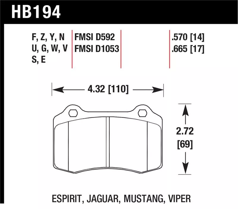 HAWK HT-14 Brake Pad Sets