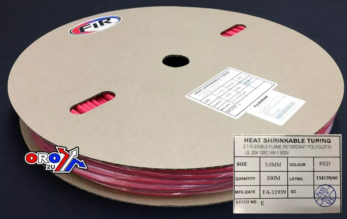 HEAT SHRINK TUBING 5mm x 100MT, RED