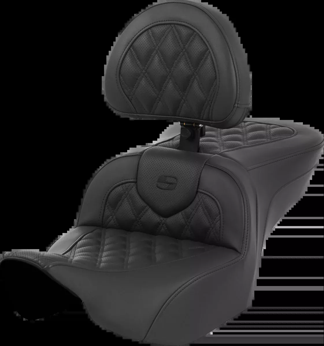 Heated Roadsofa™ Seat – Lattice Stitch – w/ Backrest – FLT/FLH ’23-’24