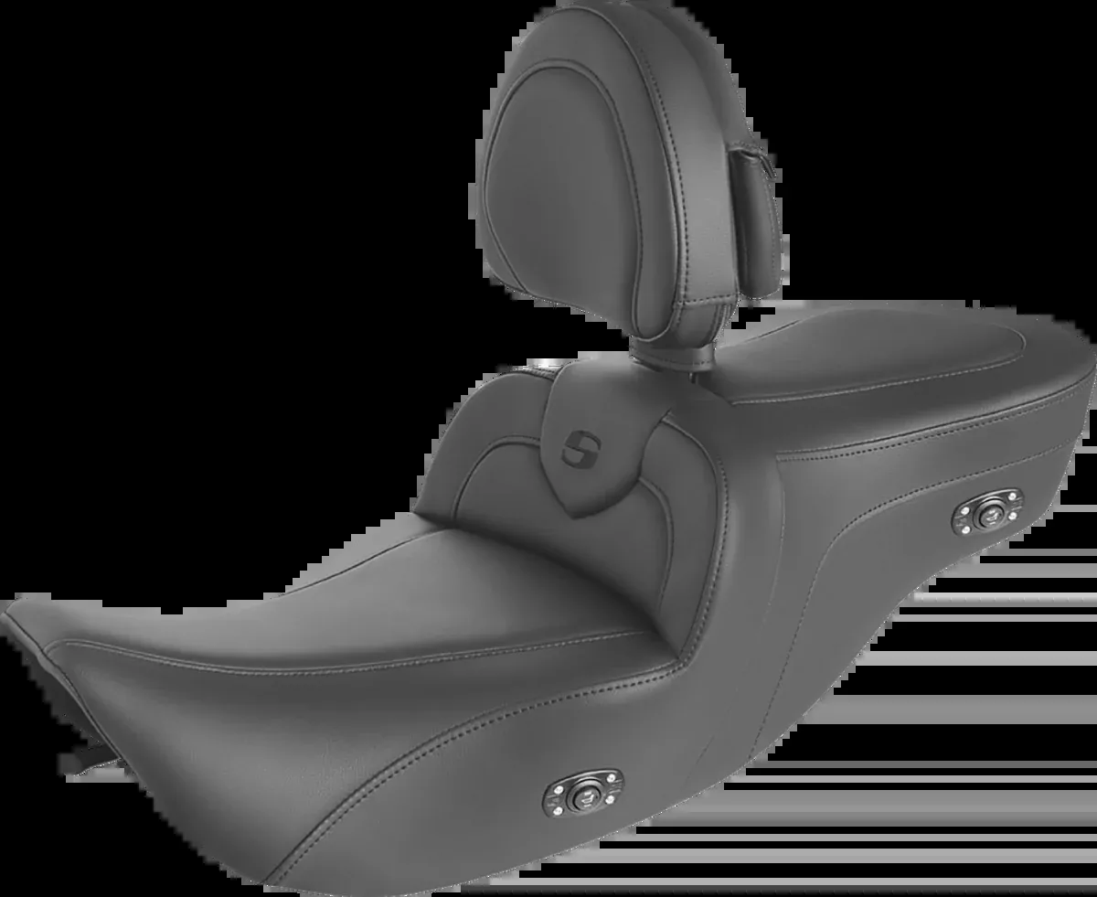 Heated RoadSofa™ Seat – With Backrest – Black W/Black Stitching
