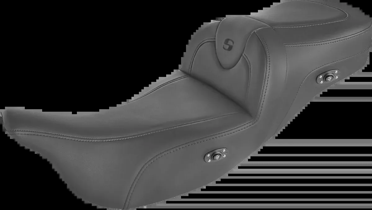 Heated RoadSofa™ Seat – Without Backrest – Black w/ Black Stitching – FL ’09-’24