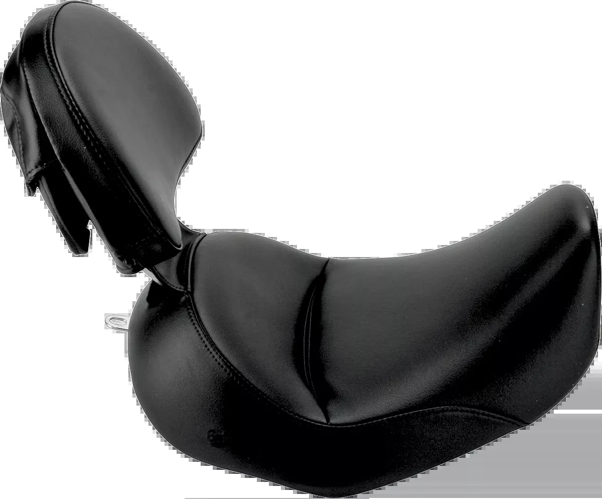 Heels Down Solo Seat – With Backrest – Plain – Black – FLSTC