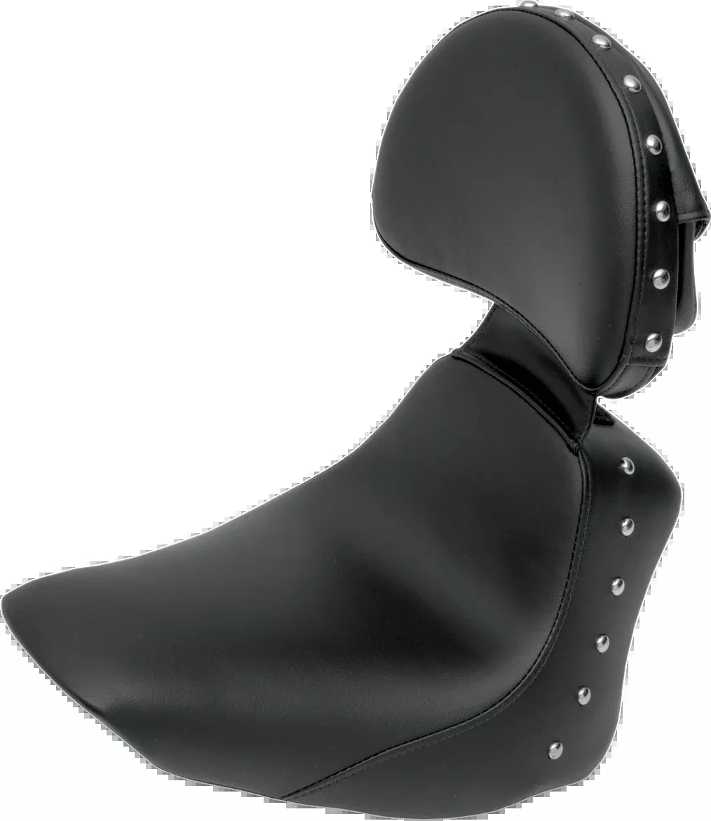 Heels Down Solo Seat – With Backrest – Studded – Black – FLSTC