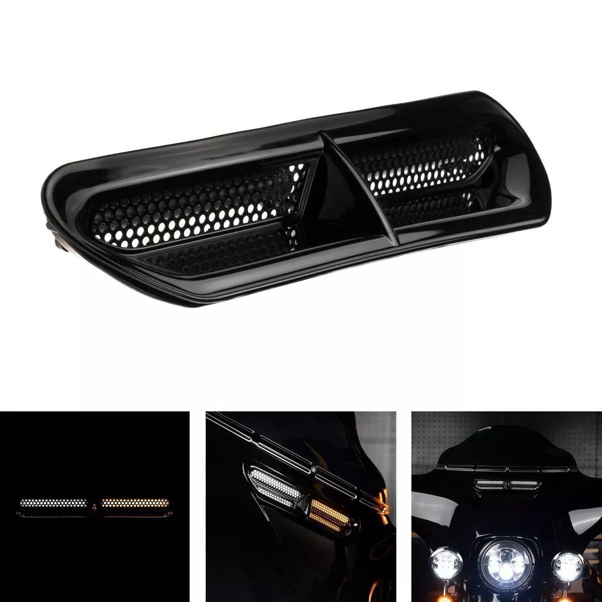 Hogworkz Batwing LED Vent Insert for '14-25 Harley Davidson FLH Models (DRL / Turn Signal) Select Finish