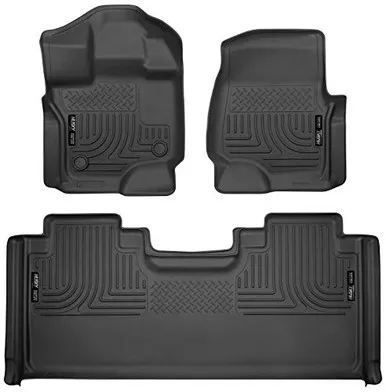 Husky Liners 94051 Weatherbeater Front & 2nd Seat Floor Mats, Black