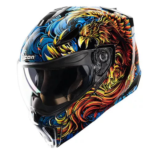 Icon Threshold Modular DOT Helmet – Burn Birdie Burn