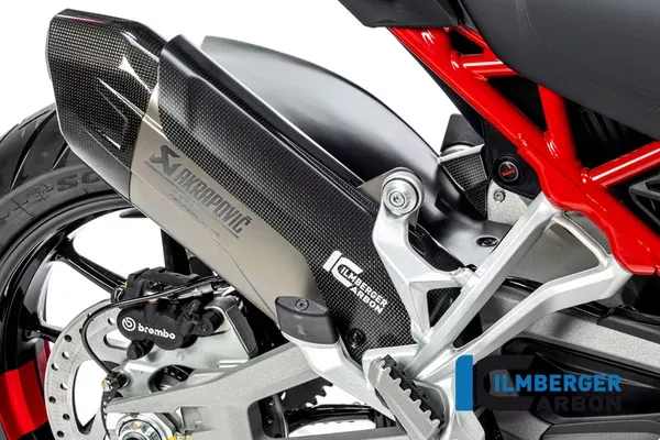 Ilmberger Carbon Protection On The Silencer (Akrapovic Muffler) Ducati Multistrada V4 2021-2026 – Plain Matte