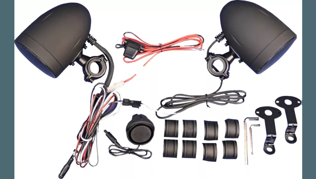 J&M 120 W Universal Self-Amplified Bluetooth Handlebar Speakers - Black