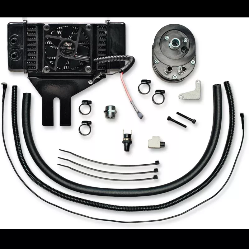 JAGG OIL COOLERS (LOW MOUNT FAN ASSIST) HARLEY DYNA 99-17