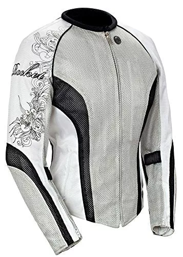 Joe Rocket Cleo 2.2 Women’s Jacket White/Black/Silver Lg JOEROCKET1250-0604