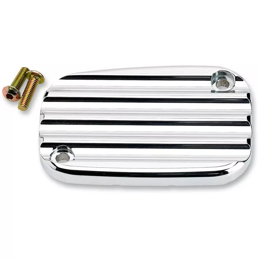 Joker Machine Chrome Finned Front Brake Master Cylinder Cover Harley 08-15 FLH/T