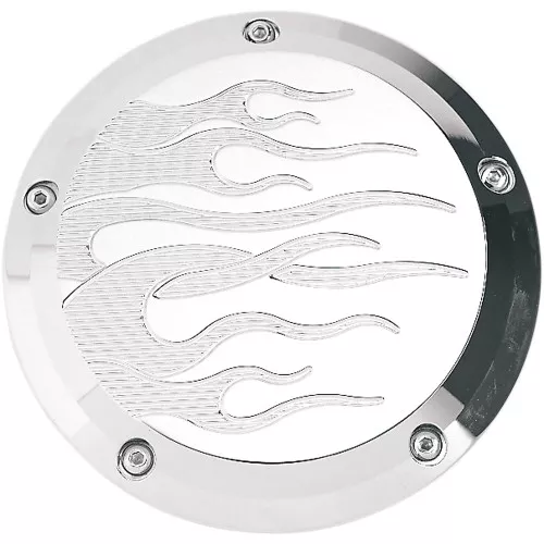 Joker Machine Flame Derby Cover for 1999-2018 Harley Big Twin - Chrome