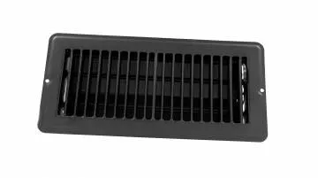 JR Products 02-29175 Dampered Floor Register Black 4" x 10"