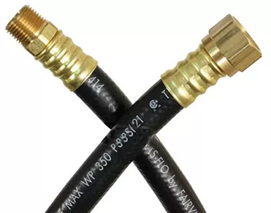 JR Products 07-31475 RV Rubber LP Supply Hose 1/2" SAE 3/8" Male Pipe Ends