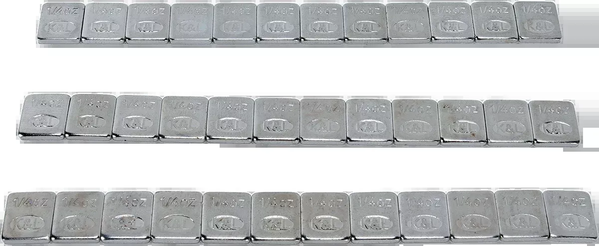 K&L Supply Chrome Rectangle Adhesive Stick-On Wheel Weights – 36 Pack Part #32-2434