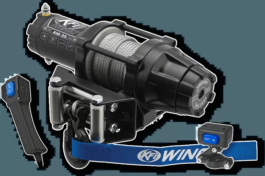 KFI AM-35 Metal Cable Assault Winch - 3500 lbs