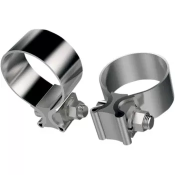 KHROME WERKS 1860-0667 203030 Stainless Steel Muffler Clamps - 1.75" x 1.25"