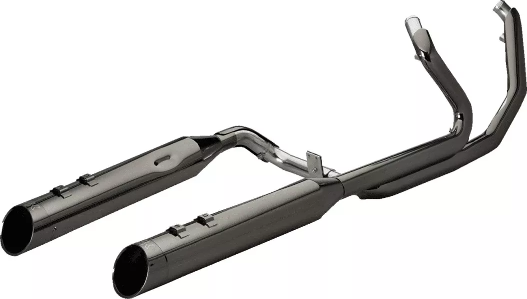 Khrome Werks 2-into-2 Dominator Exhaust System with 4-1/2" Mufflers for '17-Up Harley Davidson Touring Models - Eclipse with Klassic Tip