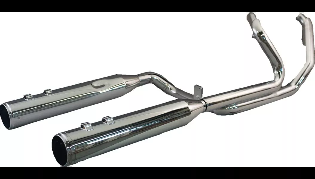 Khrome Werks 2-into-2 Dominator Exhaust System with 4-1/2″ Mufflers – Chrome with Race Tip – Twin Cam – 200140