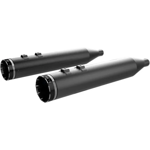 Khrome Werks 4.50" HP-Plus Slip-On Mufflers for 1995-2016 Harley Touring - Black/Black Turbine Tip