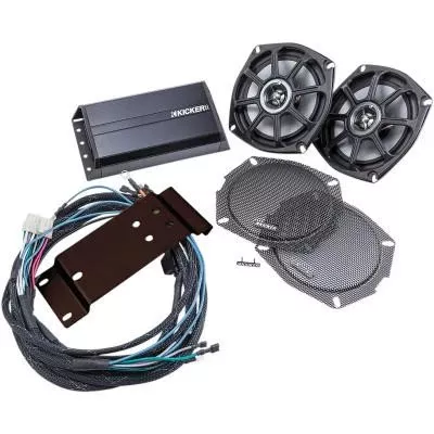 Kicker Coaxial Speaker and Amp Kits for '96-13 Harley Davidson Road Glide