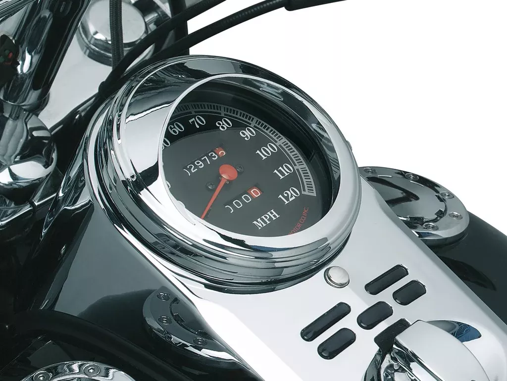 Kuryakyn 112 – Speedometer Trim Ring with Visors for Harley-Davidson – Chrome