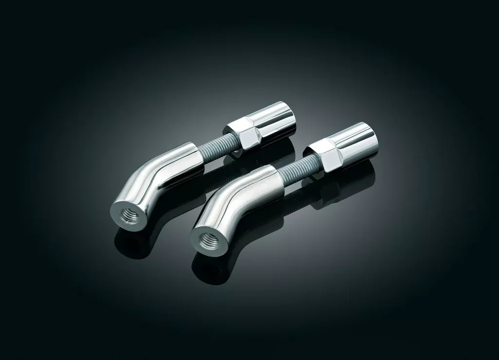 Kuryakyn 1444 Mirror Stem Extenders for Stock Harleys with Round Steel Stem – Chrome