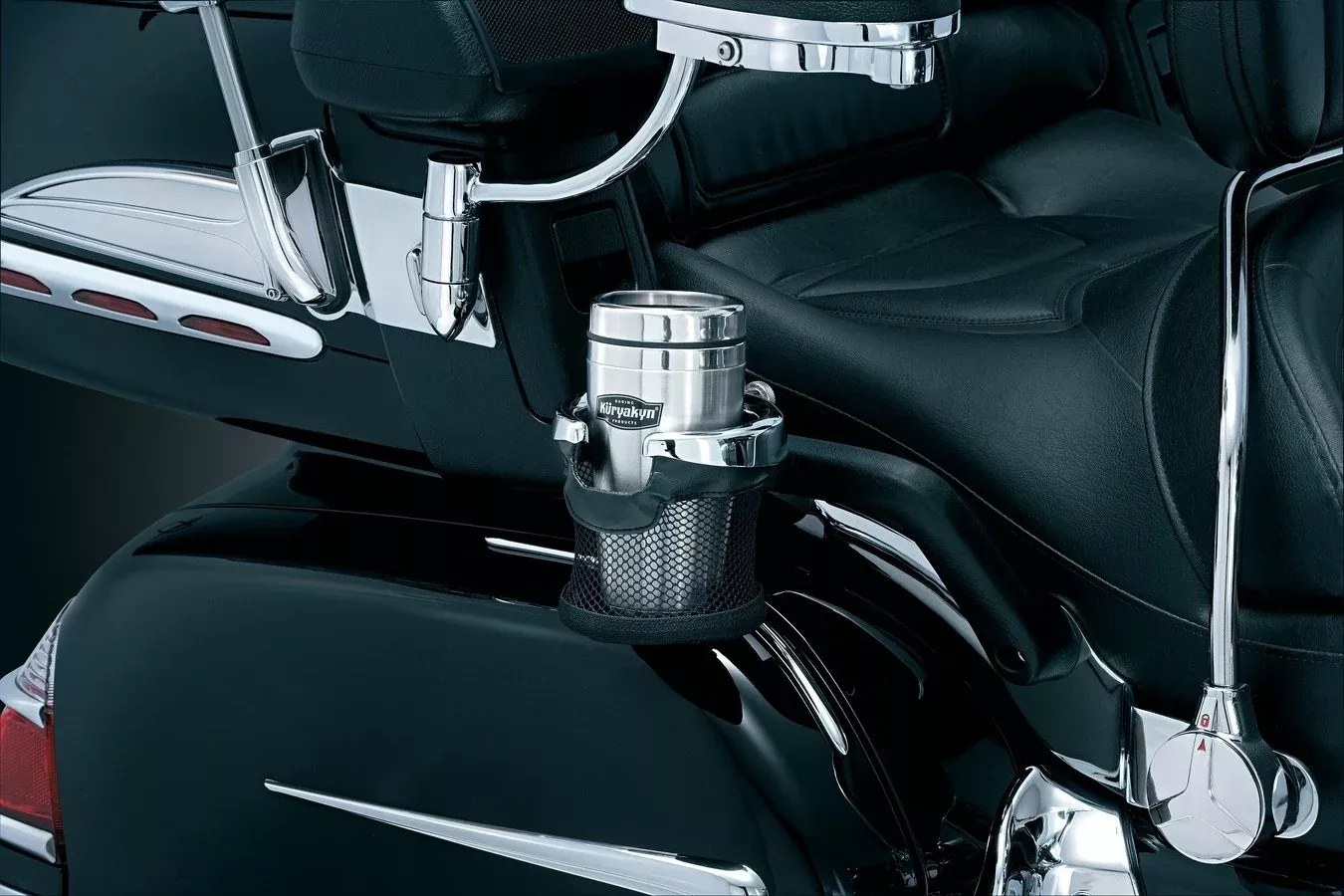 Kuryakyn 1481 Chrome Passenger Mesh Drink Holder Honda Goldwing F6B 01-17