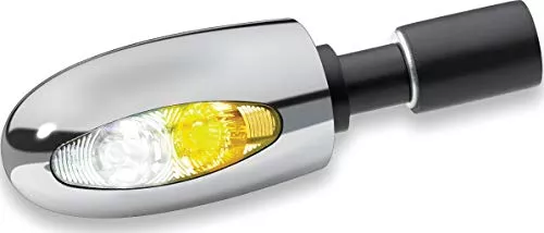 Kuryakyn 2556 Motorcycle Lighting Accessory: Kellermann BL 1000, Handlebar End LED Running/Turn Signal/Blinker Light, White/Amber