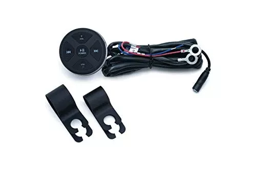 Kuryakyn 2716 MTX Road Thunder Weather Resistant Motorcycle Speaker Accessory: Bluetooth Audio Controller Remote, Universal Fit for Motorcycles with 7/8" Through 1-1/4" Diameter Handlebars, Satin Black