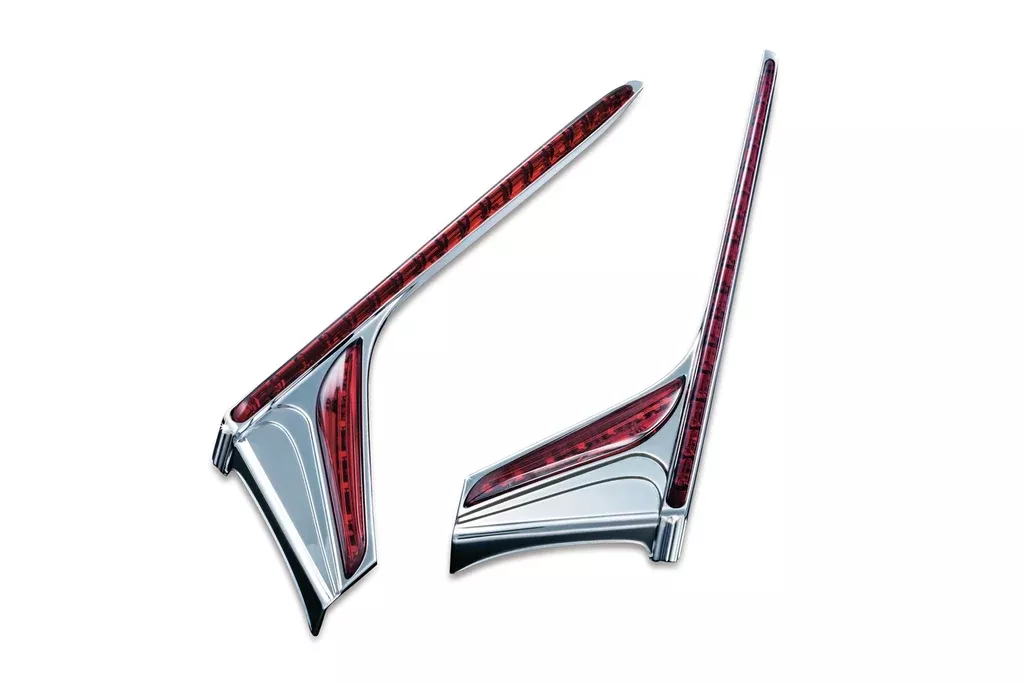 Kuryakyn 3237 – L.E.D. Vertical Rear Light Strips with Red Lenses – Chrome
