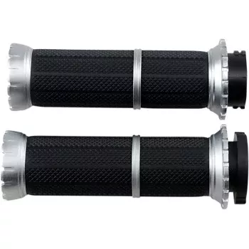Kuryakyn 3580 Silver Riot Grips For For Harley Motorcycles 1980-2020