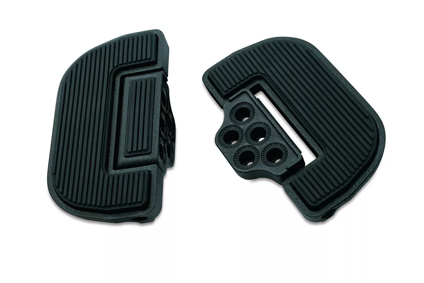 Kuryakyn 4357 Black Ribbed Floorboards for Harley or Metric Driver or Passenger