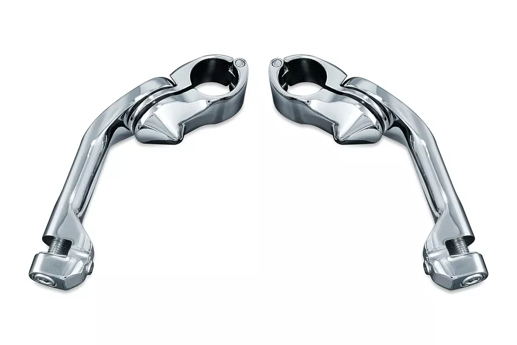 Kuryakyn 4526 – Long Arm Tour-Tech Cruise Mounts for 1-1 /4” Engine Guards or Tubing – Chrome
