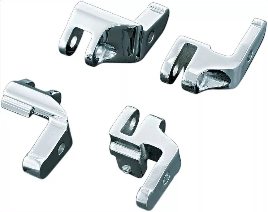 Kuryakyn 4588 Chrome Driver Floorboard Relocation Brackets Harley FLH/T 97-16