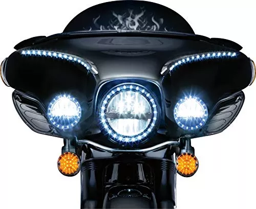 Kuryakyn 5441 Motorcycle Lighting: Flat Style LED Front Turn Signal Conversion Inserts, Dual Circuit for 1994-2019 Harley-Davidson Motorcycles, Smoke Lenses, 1 Pair