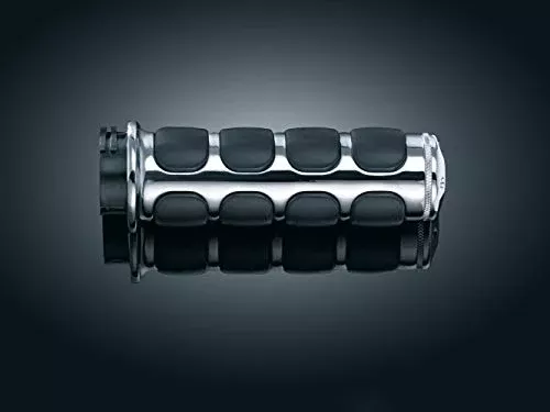 Kuryakyn 6205 Premium ISO Handlebar Grips for Dual Cable Throttle Control: 1982-2019 Harley-Davidson Motorcycles, Chrome, 1 Pair