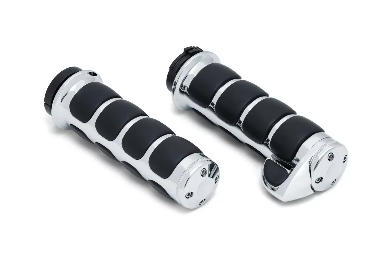 Kuryakyn 6212 Chrome Premium ISO-Grips w/ Throttle Boss Harley Cable Throttle