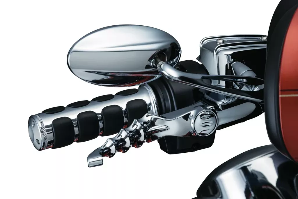 Kuryakyn 6227- ISO-Grips w / Chrome Accent Rings W /O Throttle Boss - 08-13 H-D Models with Electronic Throttle Control